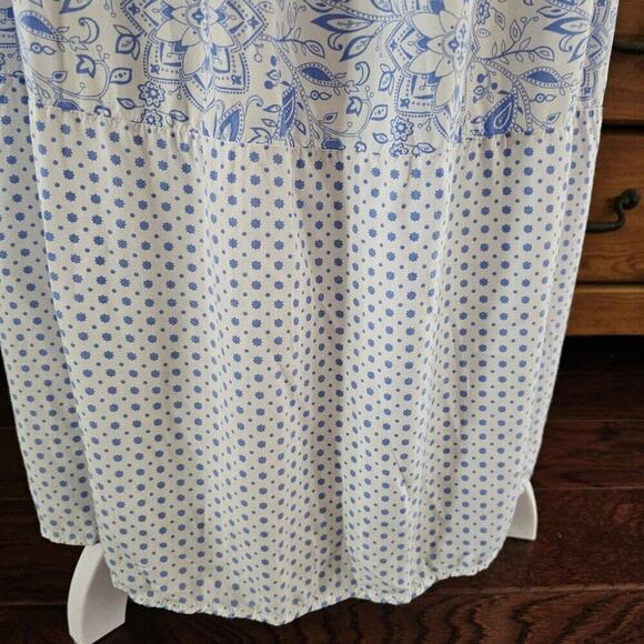 Old Navy Blue & White M French Cottagecore Boho Coastal Garden Quiet Luxury Maxi - Picture 8 of 10